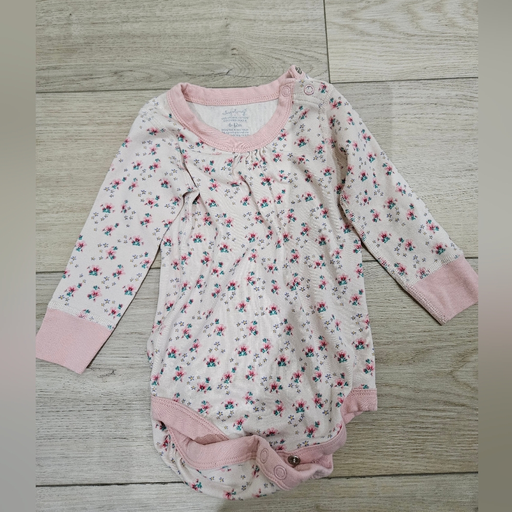 Pink Floral Organic Cotton Onesie